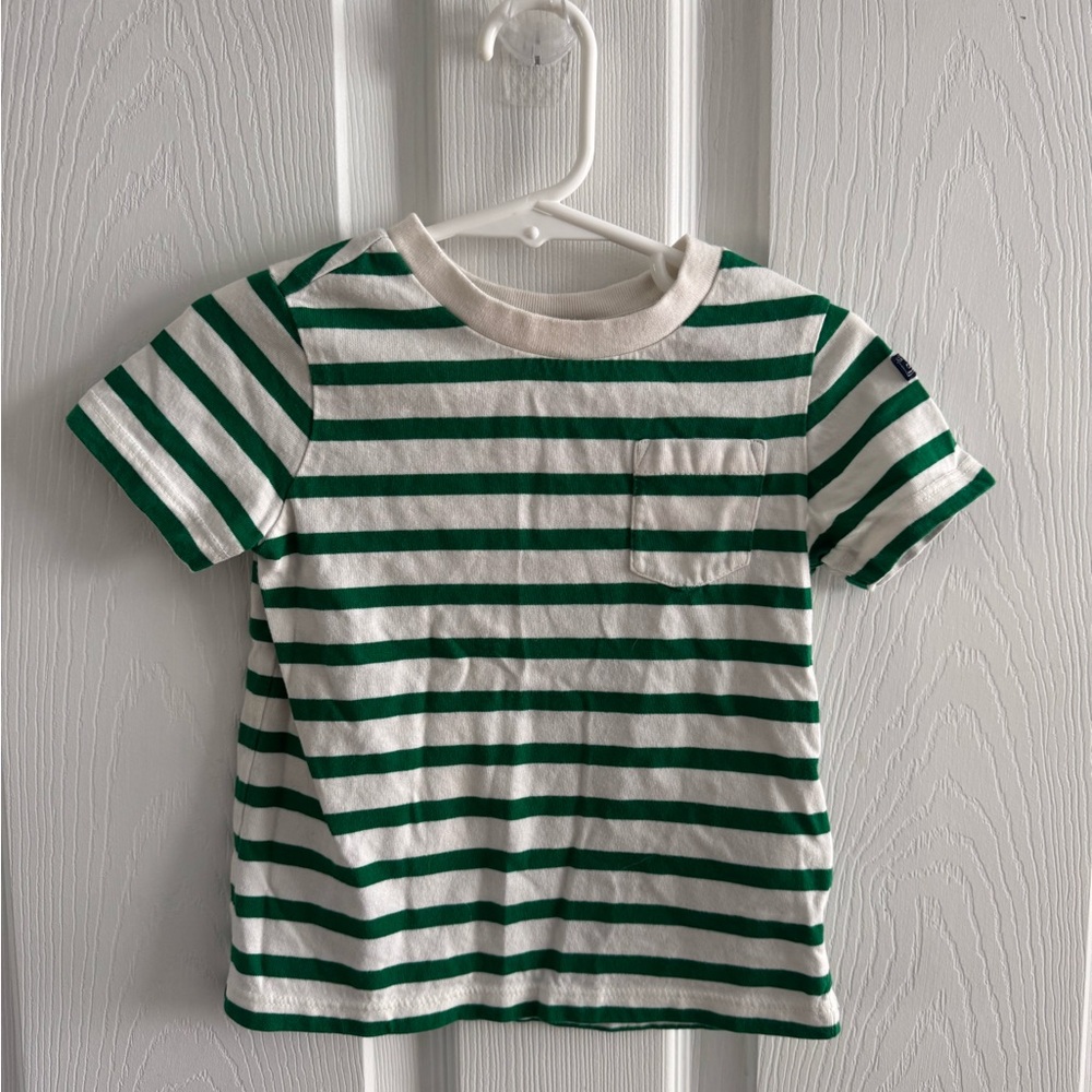 Ralph Lauren Green and White Striped Tee